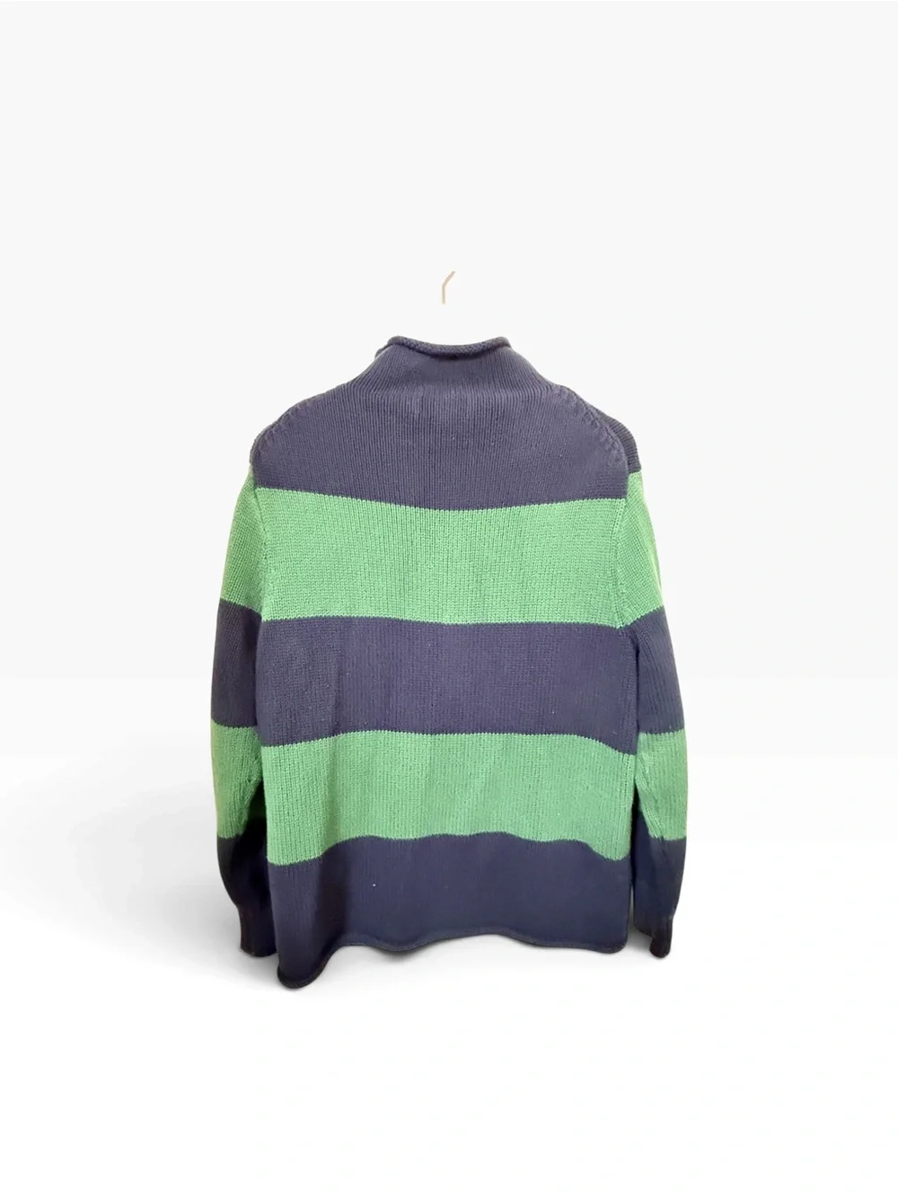 J. Crew always roll-neck sweater stripe cotton sweater chunky knit size medium